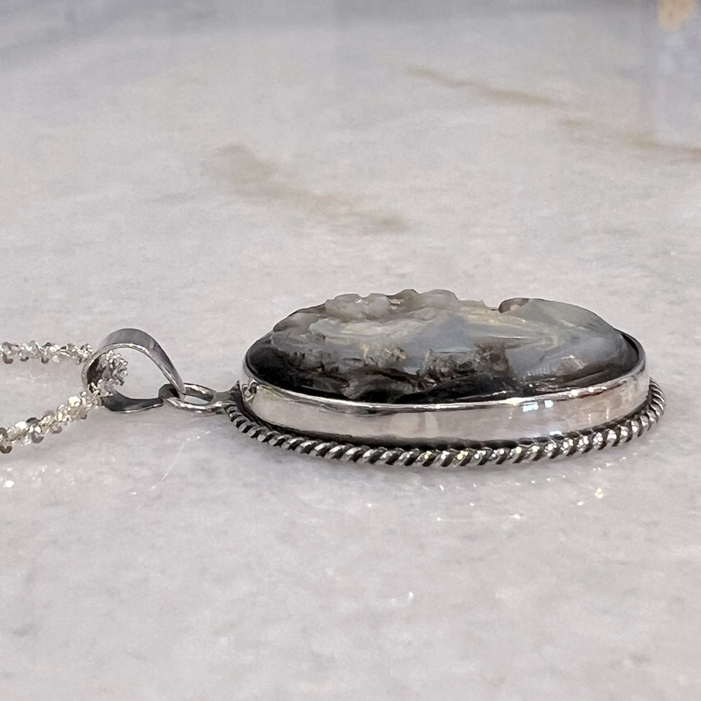 Sterling Silver Cameo Pendant ONLY - Picture 5 of 14
